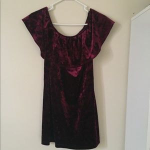 Off the shoulder velvet dress